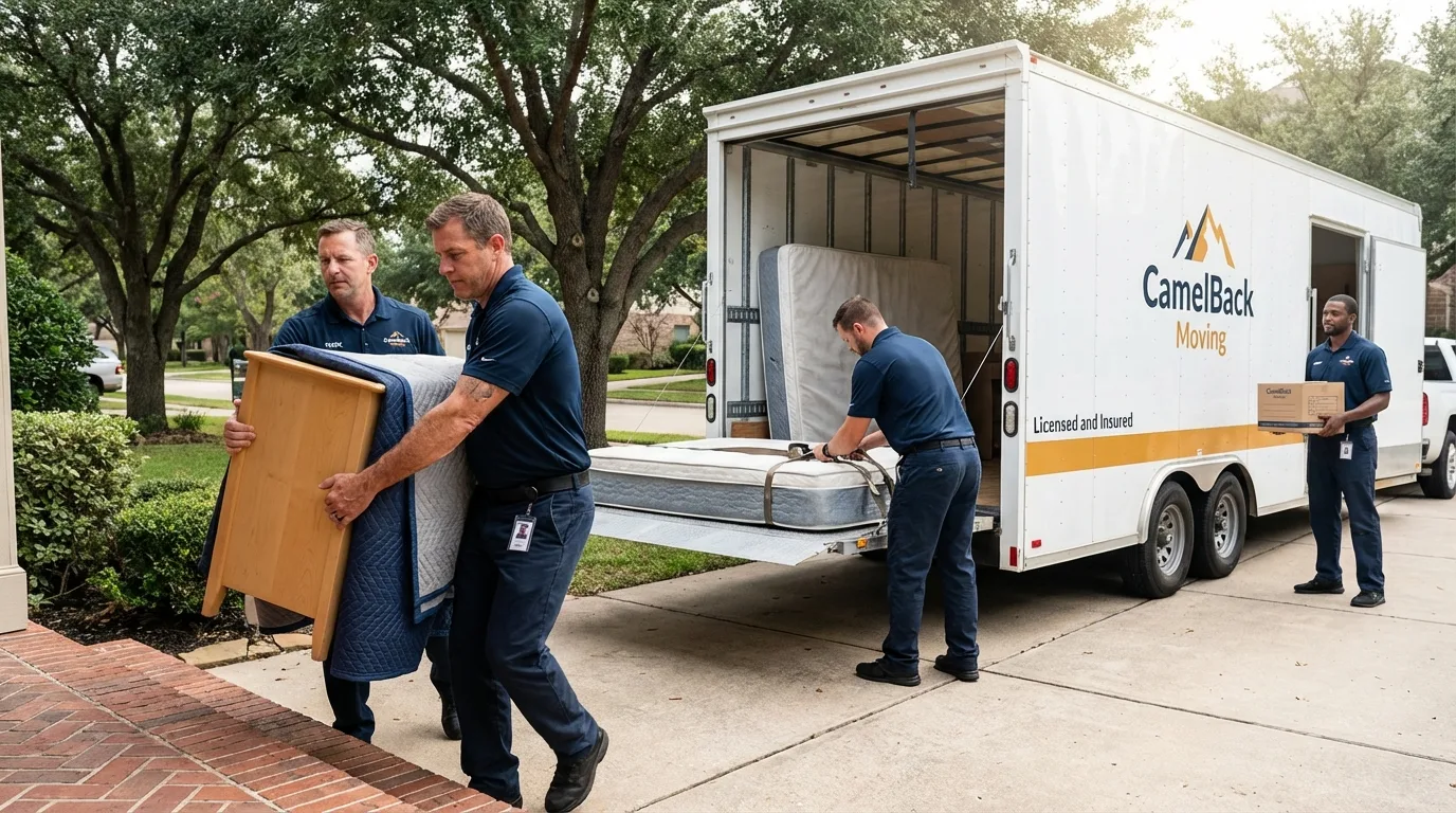Crew loading residential truck for cross-state move from Orchard Park, NY